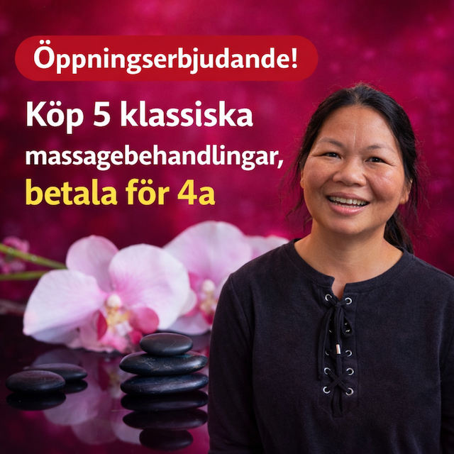 Köp 5 massagebehandlingar, betala för 4:a